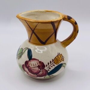 Vintage Handcrafted Floral Ceramic Pitcher Creamer, Made in Japan